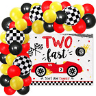 Vansolinne deux décoration d'anniversaire rapide voiture de course 2ème anniversaire toile de fond bannière Ba