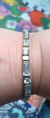 RARE Vintage 30s Art Deco Diamante Morse Code Bracelet. I Love You. Gift Wrapped - Image 1 of 4