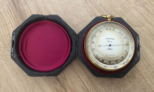 Antique Short & Mason Compensated Tycos Barometer Altimeter W/ Original Case