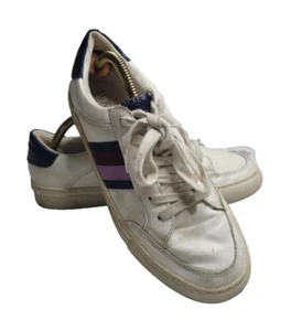 J Crew Women’s The Road Trip White with Purple Stripe Sneakers Size 7 - Imagen 1 de 8