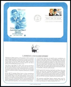 1985 Lawrence & Elmer Sperry gyroscope Sc C114 FDC 33c ArtCraft on PCS page - Picture 1 of 1