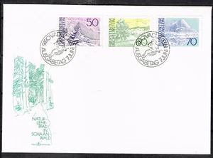 Liechtenstein Nature Alps Forest Mountains Volcanos in Winter set on FDC 1973 - Picture 1 of 1