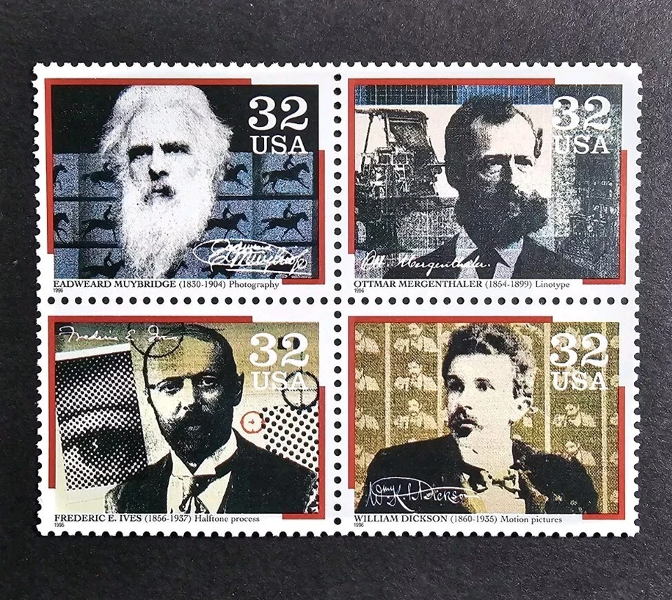 U.S. Stamps SC # 3061-3064a, Pioneers of Communication 32¢ Block 4 - Image 1 of 1