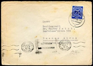 ALEMANIA BIZONA A ARGENTINA Cubierta 1946 - Imagen 1 de 2