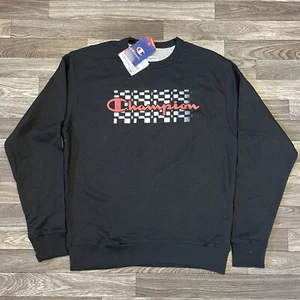 Sudadera Champion Cuello Redondo Para Hombre Mediana Sólida Negra Deletreada Forrada de Algodón Nueva Con Etiquetas - Imagen 1 de 7