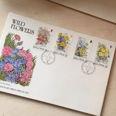 Isle of Man Stamps IOM First Day Cover 1987 Wild Flowers FDC Unaddressed WCP - Image 1 of 3