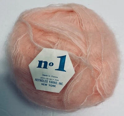 Reynolds  No 1 Mohair Yarn Unit of 1 Pink New Vintage Plied Halo - Image 1 of 4
