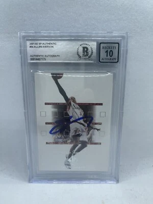 Allen Iverson Signed 2000-01 Upper Deck SP Authentic #64 Beckett Grade 10 Auto - Image 1 of 2
