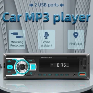 1 Din In-Dash Car Radio Stereo USB/FM/TF Digital Play MP3 Player Voice assistant - Picture 1 of 13