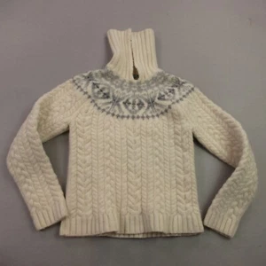 Polo Ralph Lauren Sweater Girls Large Long Sleeve High Neck Pullover Beige - Picture 1 of 9