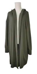Daily Ritual Womens Cozy Knit Long Sleeve Hoodie Cardigan XXL Green Open Front - Picture 1 of 7