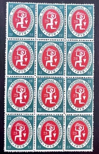 Germany 107 / 1919-1920 25pf Rebuilding Germany Stamps / Block of 12 / MNH - Picture 1 of 2