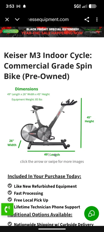 Bicicleta giratória Keiser M3 indoor ciclo - Imagem 1 de 2