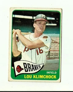 1965 TOPPS #542 Lou Klimchock: Milwaukee Braves: Infield: Baseball Card: MLB - Picture 1 of 2