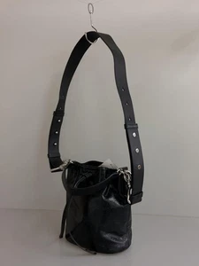 ALLSAINTS Black Cowhide Leather Shoulder Bag Used Free Shipping from Japan - Picture 1 of 6
