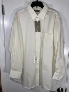 Camisa de vestir Claybrooke sin arrugas con botones (talla para hombre 18 1/2-34/35) • Nueva con etiquetas - Imagen 1 de 7