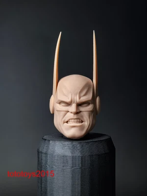 1:6 1:12 1:18 Angry Mask Bat Man Head Sculpt For 12" 6" 3.75"Action Figure Body - Image 1 of 4