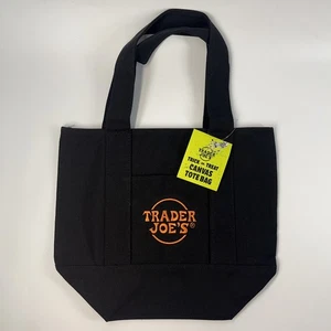 Neu mit Etikett neu Trader Joes Süßes oder Saures Halloween limitierte Mini Canvas Beuteltasche Tasche schwarz - Bild 1 von 2