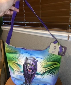 Anuschka Panther Jaguar Hobo Purse Floral Flower Bag NEW WITH TAGS - Picture 1 of 14