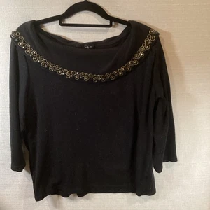 Rafaella Pullover mit Wasserfallausschnitt und verzierten 3/4-Ärmeln Größe 2XL - Bild 1 von 5