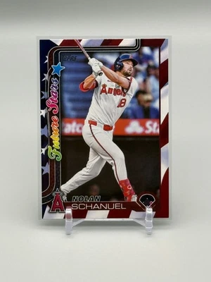 2025 Topps Series 1 - Future Stars Nolan Schanuel #210 Independence Day /76 - Image 1 of 2