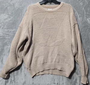 Vintage Ron Chereskin Sweater Mens Beige L Heavy Chunky knit Fisherman - Picture 1 of 8