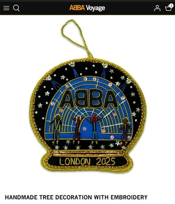 ABBA Voyage 2025 Christmas Bauble Decoration  OFFICIAL 'Hand Embroidered' 🤩 🎄 - Image 1 of 4