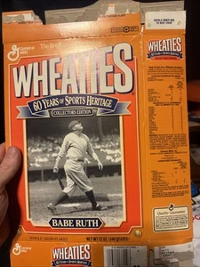 1992 Wheaties 12oz. Cereal Box Babe Ruth New York Yankees Baseball - Picture 1 of 2