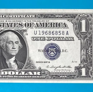 LEADING YEAR 1968 (U 1968 6858 A) $1 One Dollar Bill Silver Certificate 1957B - Picture 1 of 4