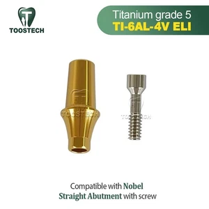 Pilar recto de titanio Pilar cementado Ti compatible con Nobel Biocare RP NP - Imagen 1 de 11