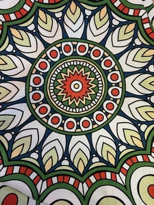 Mantel Redondo Boho Mandala 58" con Flecos Colorido Patrón de Tapiz Geométrico - Imagen 1 de 4