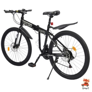 Mountain Bike 26" Wheel MTB 21 Speed Adult Bicycle Folding Bike Black &White UK - Picture 1 of 14