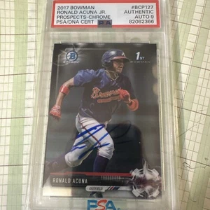 2017 Bowman - Chrome Hard Signed Ronald Acuna Jr. Top Prospect Card - Bild 1 von 4