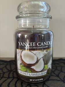 NEW Yankee Candle COCONUT & VANILLA BEAN Jar 22 oz VERY RARE Fantastic! - Picture 1 of 3