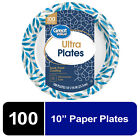 Great Value Ultra Disposable Paper Plates, White, 10", 100 Count