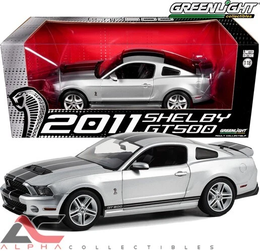 GREENLIGHT 13673 1:18 2011 FORD SHELBY GT500 MUSTANG (INGOT SILVER) - Image 1 of 1