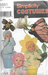 Simplicity Andrea Schewe Costumes Pattern #5881-Toddlers Flower-Bee-Butterfly - Imagen 1 de 1