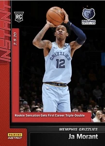 2019-20 PANINI INSTANT NBA #86 JA MORANT (RC) 1ST CAREER TRIPLE DOUBLE - Picture 1 of 2