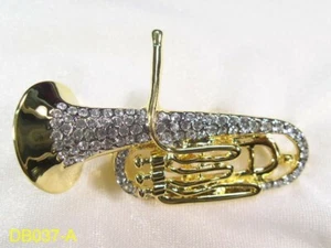 3... . BROOCHES DESIGNER INSTRUMENT BARITONE CRYSTALS WHOLESALE LOT DB-O37 - Picture 1 of 3