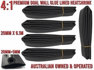 6.1m x 20mm Heat Shrink Tube 4:1 Dual Wall Glue Lined Wire Insulation Marine - Bild 1 von 1