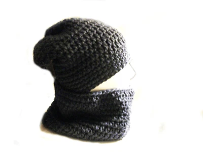 Crochet Pattern DIGITAL DOWNLOAD Chunky Slouchy & Cowl 9 Sizes Child - Mens XXXL - Image 1 of 4