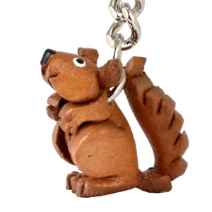Llavero Cuero Ardilla Animal Figura - Mujeres Niños Niñas - Imagen 1 de 6
