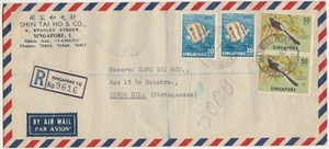 SINGAPORE,MALAYSIA COVER/POSTCARD:1967 6.21 SINGAPORE REGISTERED TO PORTUGUESE T - Picture 1 of 4