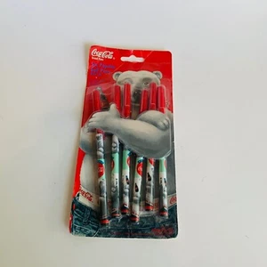 Coca Cola Six Popular Ball Pens, Polar Bear, New in Pacakge - Picture 1 of 6