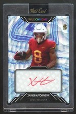 Xavier Hutchinson 2023 Wild Card Chrome Blue Wave auto RC /6 Iowa State Cyclones
