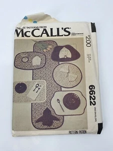 Vintage Muster McCall's #6622 Tischleinen Handwerk Paket Läufer Tischsets - Bild 1 von 2