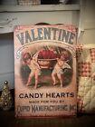 Panneau publicitaire en métal style rétro Valentine Candy Hearts 12 pouces X 8 pouces Saint-Valentin