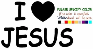 I LOVE JESUS Vinyl Decal Sticker Car Window Bumper Wall Laptop 7" - Picture 1 of 5