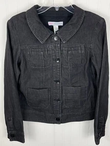 Mad Design Denim Jacket Black Cotton/Poly/Spandex Women's Size Small - Picture 1 of 11