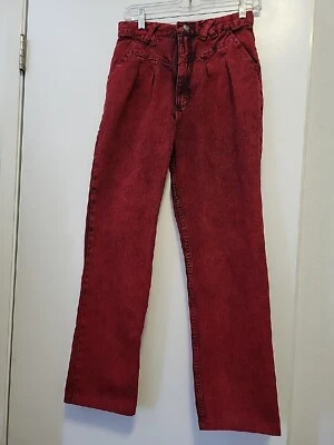 Jeans Wrangler Lavados a Piedra De Colección Pierna Recta 11 Rojo Negro Hechos en EE. UU. Foto 1 de 4